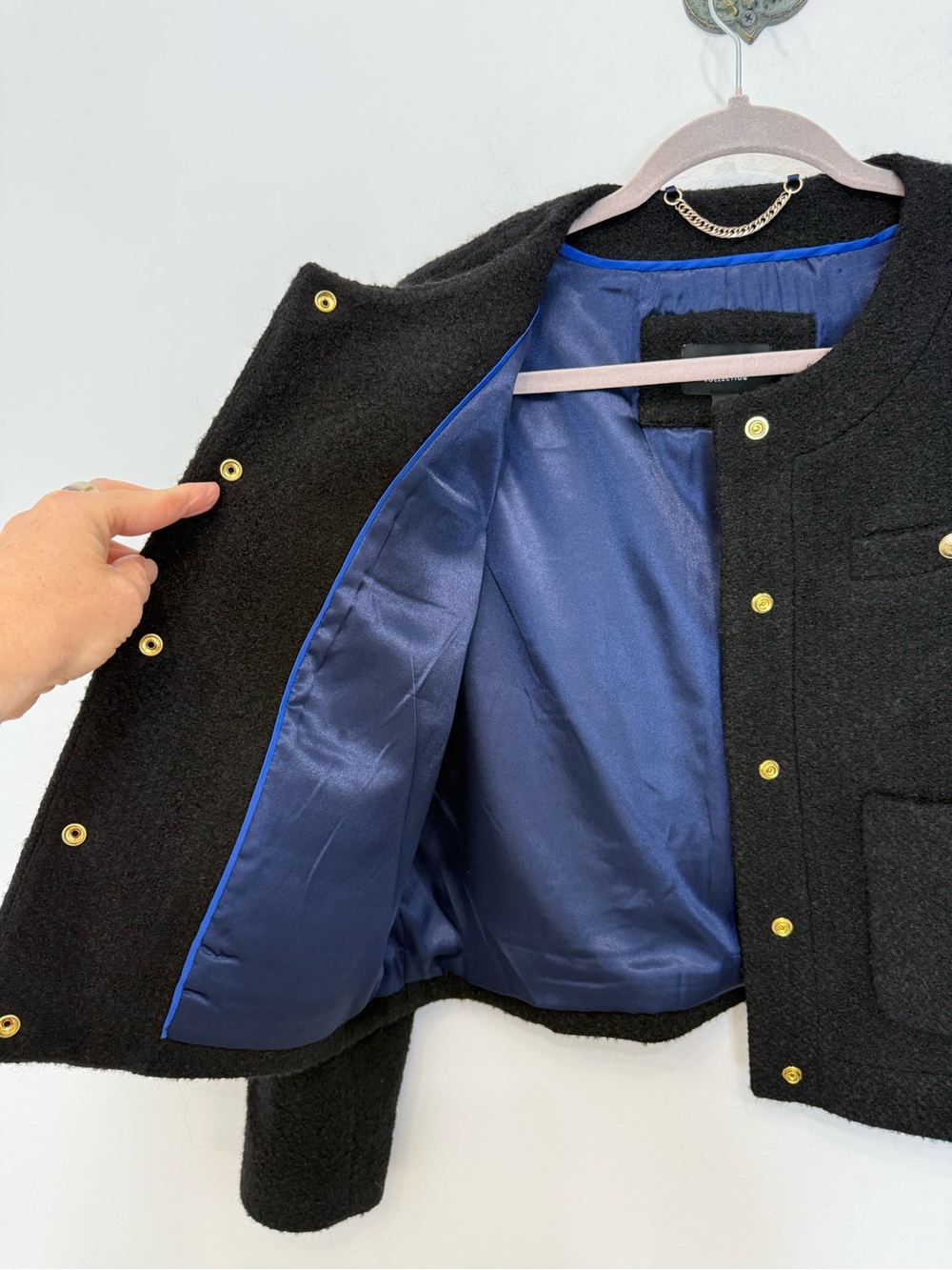 J. Crew Collection Cropped Lady Jacket Italian Wool-Blend Bouclé Size 10 BJ941 - Picture 9 of 15